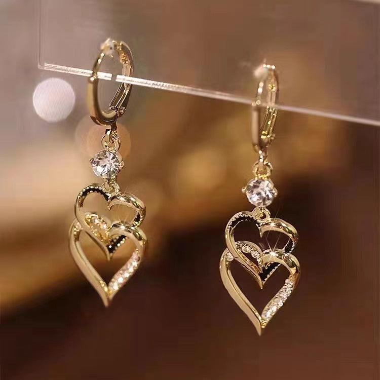 Diamond-shaped Ear Hooks With A Light Luxurious High-end Feel