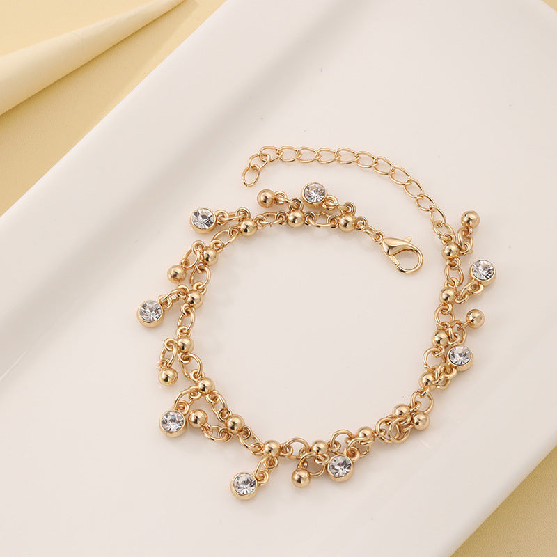 Minimalist Diamond Studded Tassel Bracelet