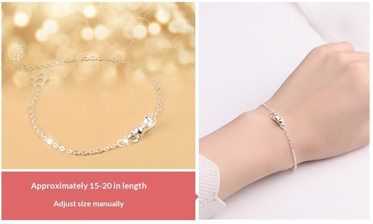 Korean-style Faux Silver Bracelet For Women