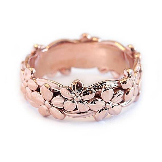 Hot-selling Rose Gold-plated Flower Ring