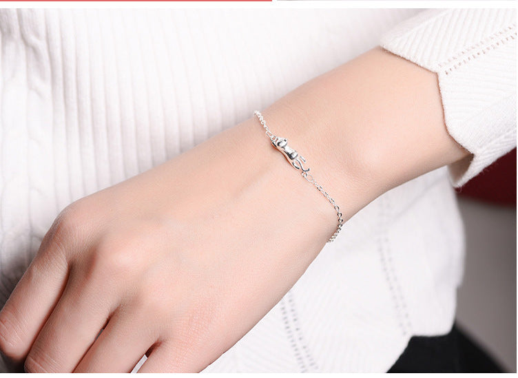 Korean-style Faux Silver Bracelet For Women