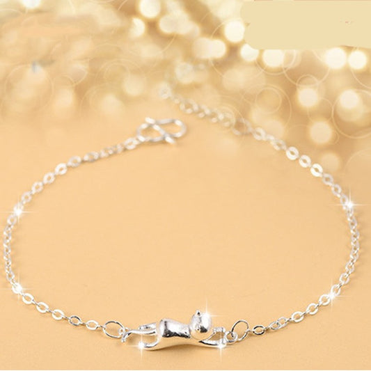 Korean-style Faux Silver Bracelet For Women