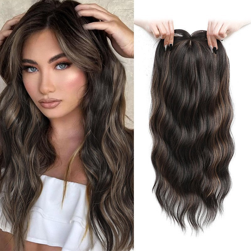 Womens Hollow Mesh Lace Figure-8 Water Wave Hair Extension Piece For Wigs
