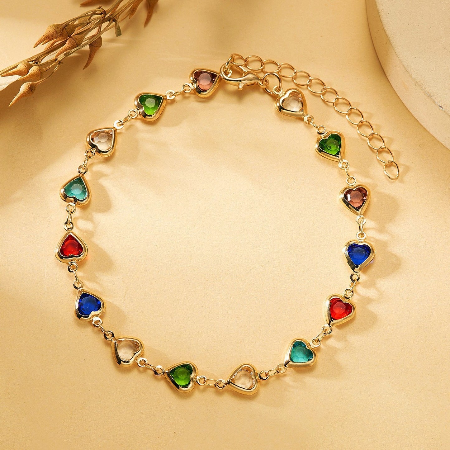 Fashionable Colorful Heart Bracelet For Women