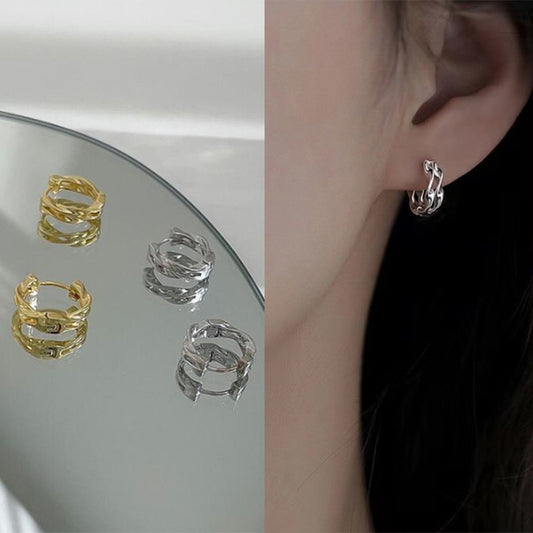Sleek Versatile Ear Ring With A Chic Double-line Design